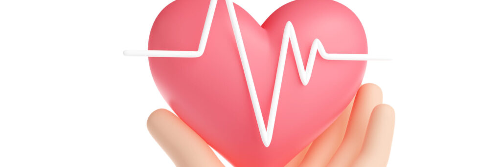 Cropped 3d Render Hand Holding Heart With Pulse Line Beat Scaled 1 1024x342